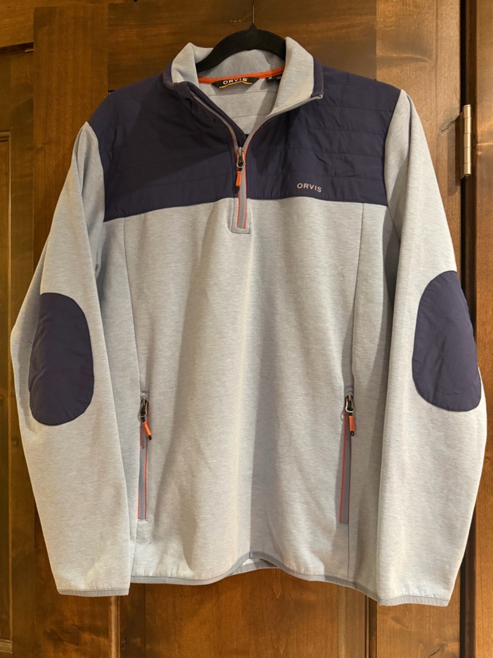 Orvis Hybrid 1/4 Zip Pullover Mens M Gray-blue Fleece Jacket